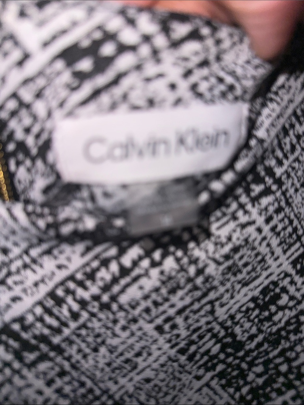 Calvin Klein Black and White Textured Midi Dress - Picture 2 of 5